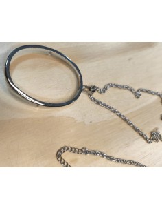 Colgante con cadena plateado 2