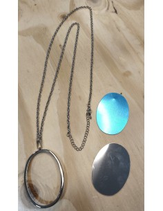 Colgante con cadena plateado